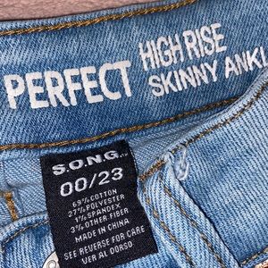 A skinny high rise jean